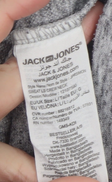 Jack & Jones Men’s Grey L Pullover Sweatshirt Crew Neck - Image 4