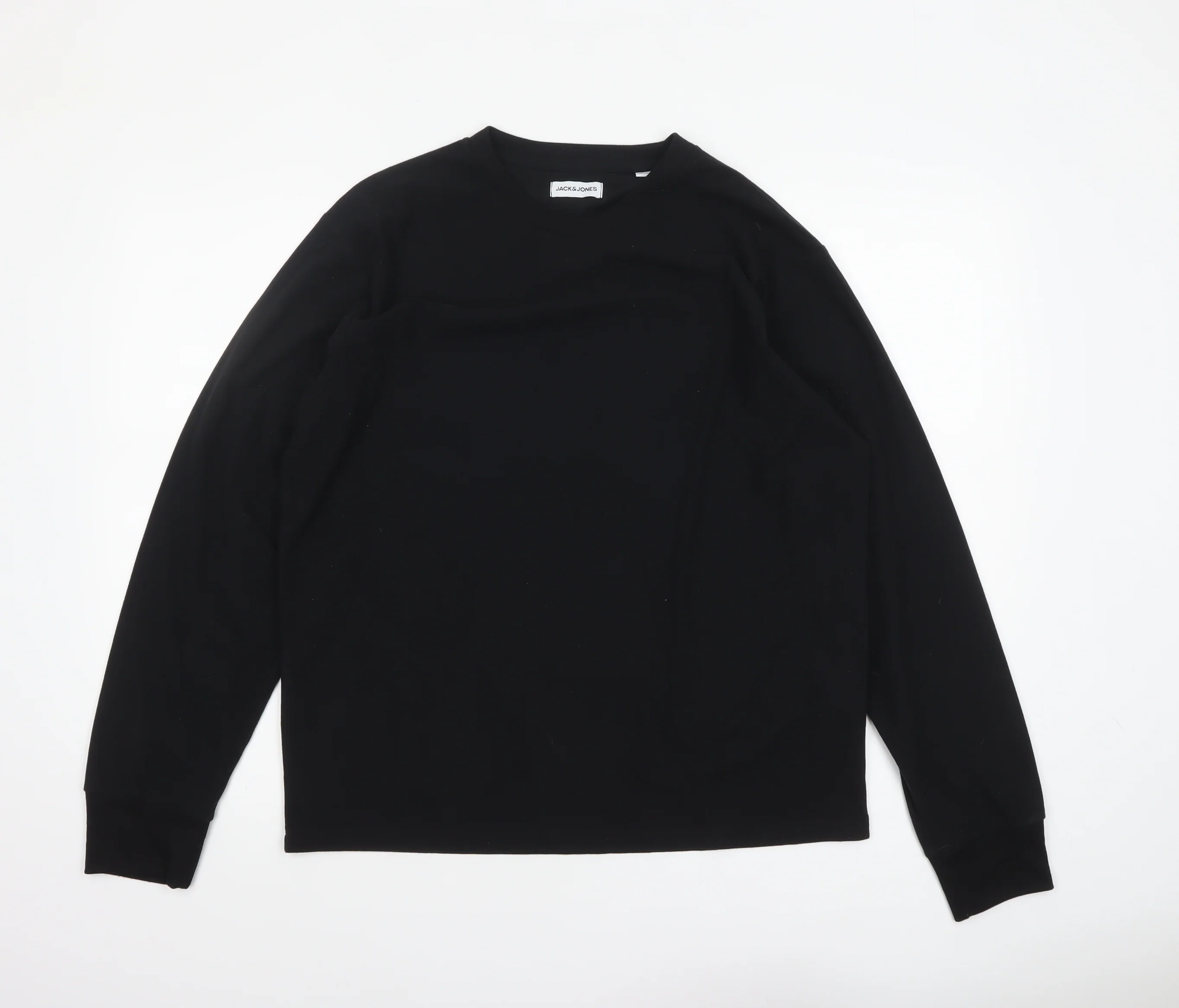Jack & Jones Men's Black Long Sleeve Crew Neck Top Size M