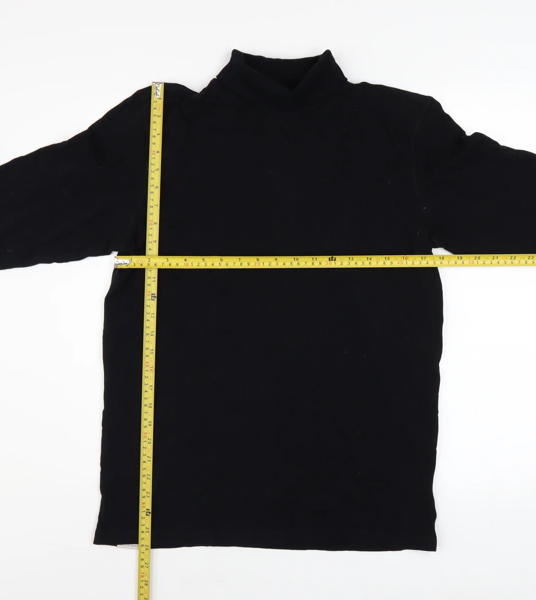 Jack & Jones Men's Black Roll Neck Cotton Jumper Size M - Image 2
