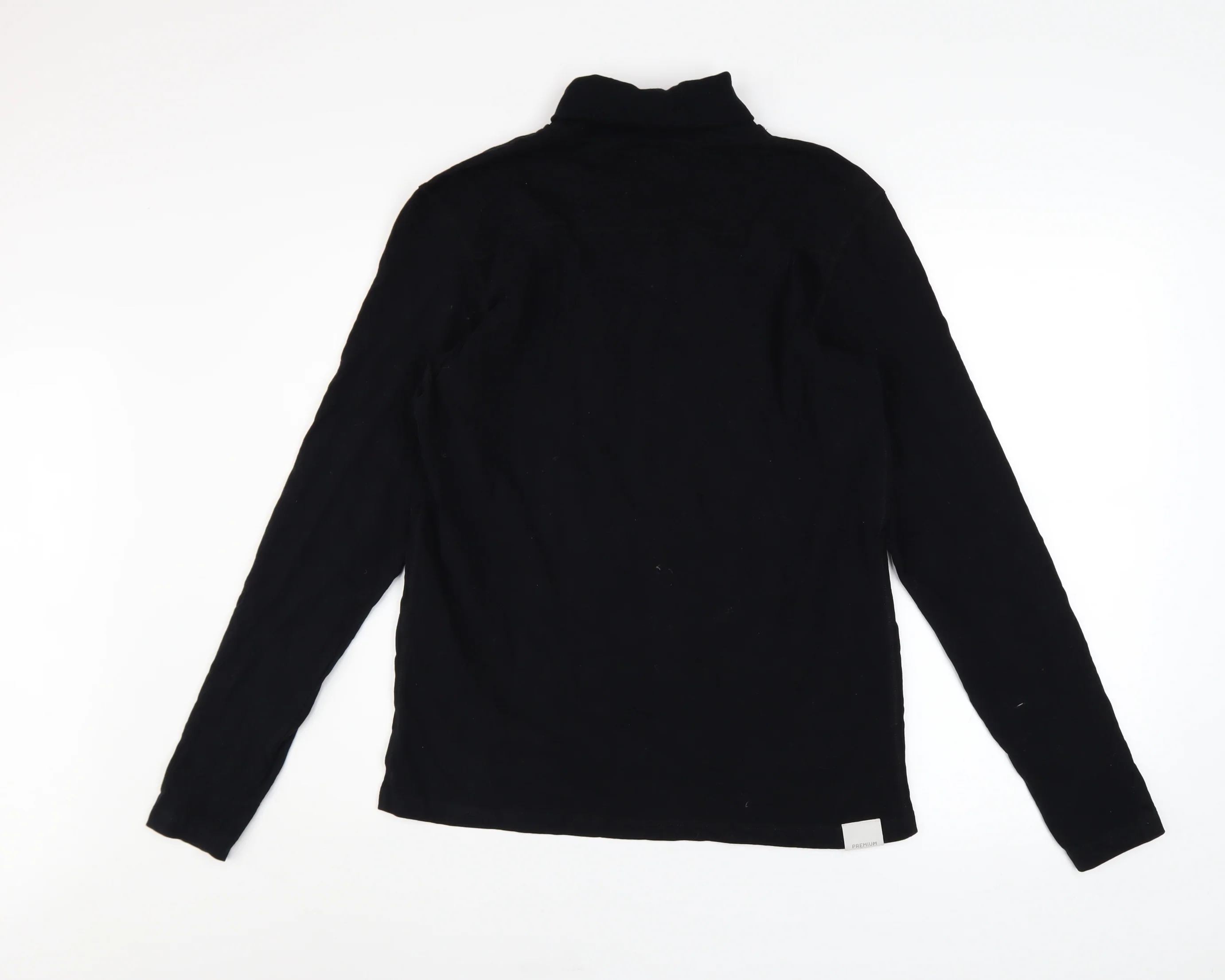 Jack & Jones Men's Black Roll Neck Cotton Jumper Size M - Image 3