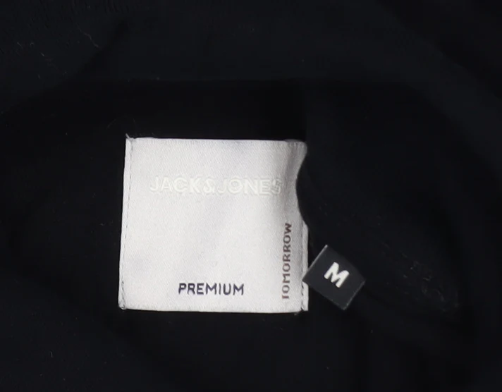 Jack & Jones Men's Black Roll Neck Cotton Jumper Size M - Image 4