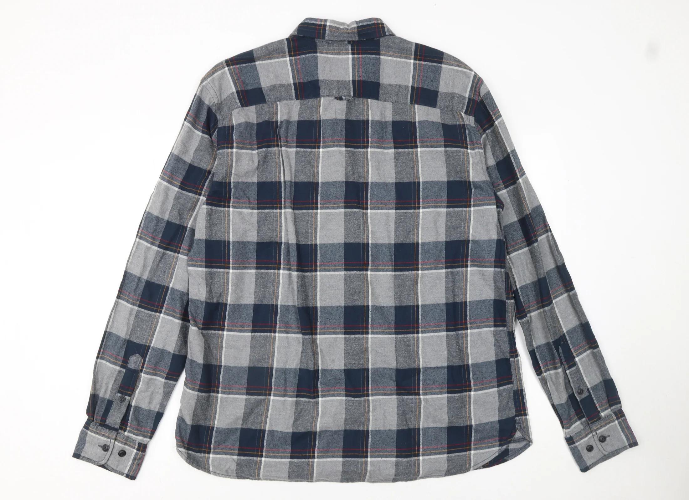 Jack & Jones Men's Blue Checked Flannel Button-Up Shirt XXL - Image 3