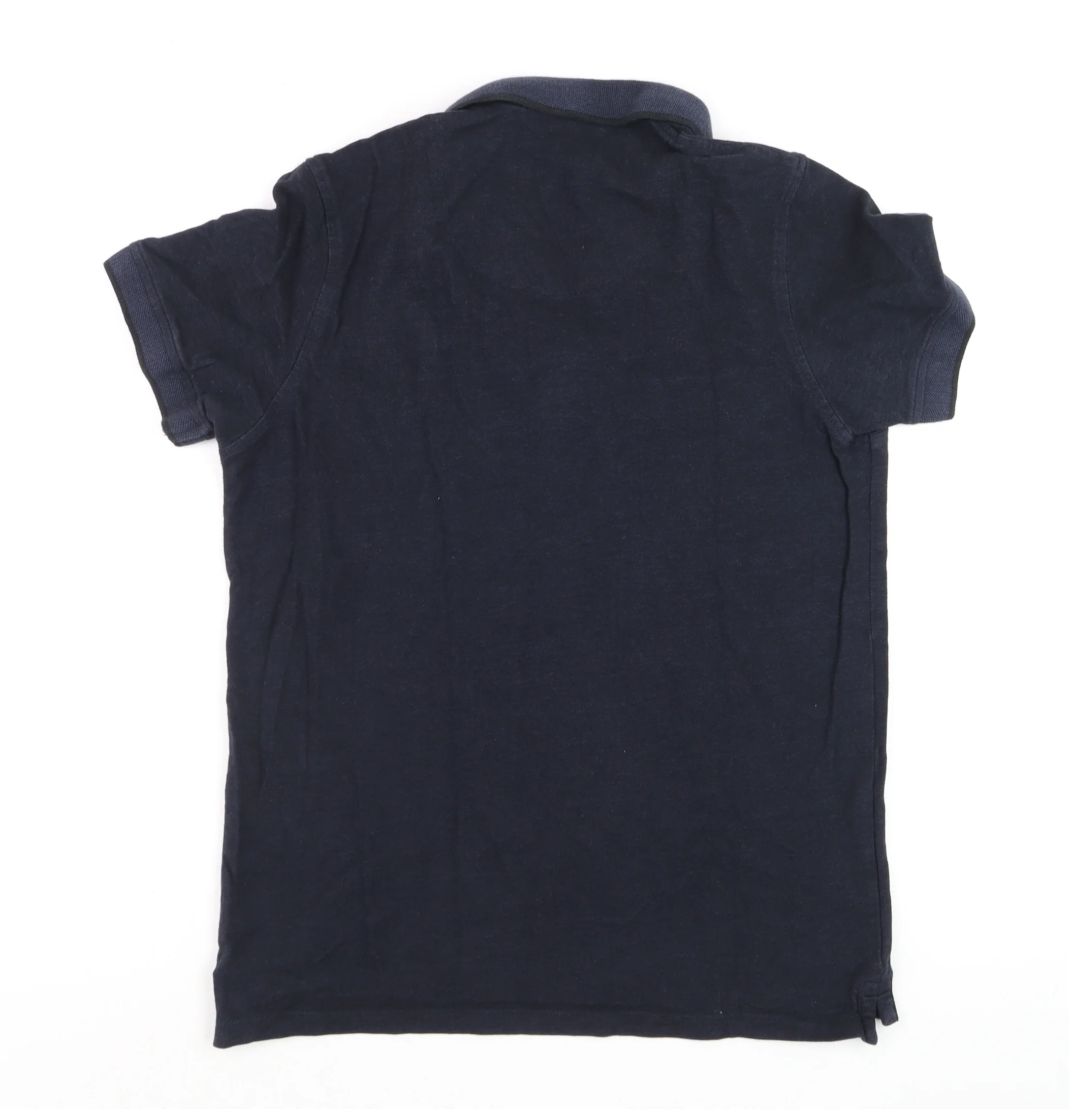 Jack & Jones Men's Blue Cotton Polo Shirt Size L Short Sleeve - Image 3