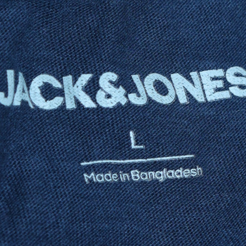 Jack & Jones Men's Blue Graphic Crew Neck Cotton T-Shirt Size L - Image 5