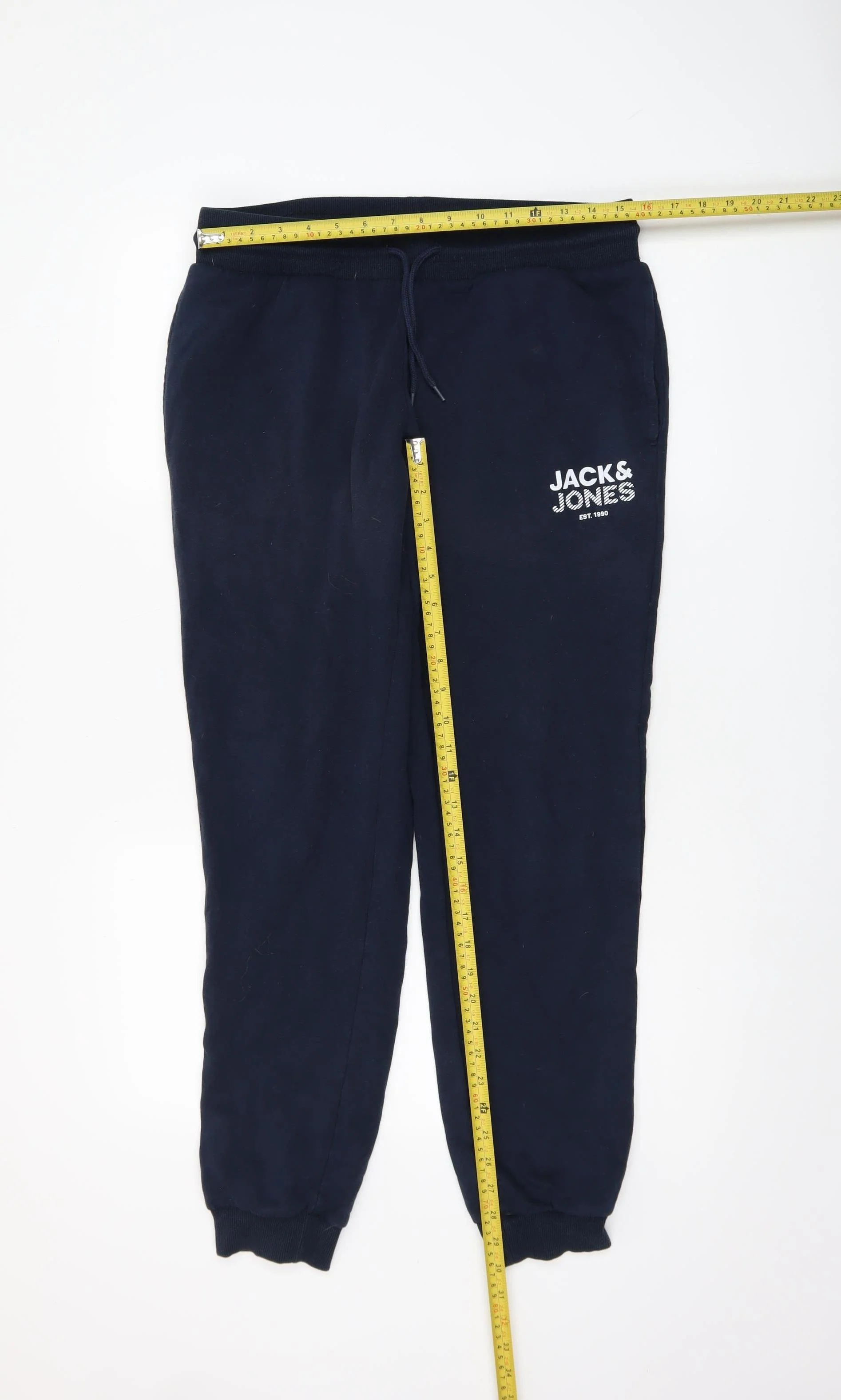 Jack & Jones Men's Blue Jogger Trousers L Regular Fit Fleece - Image 2