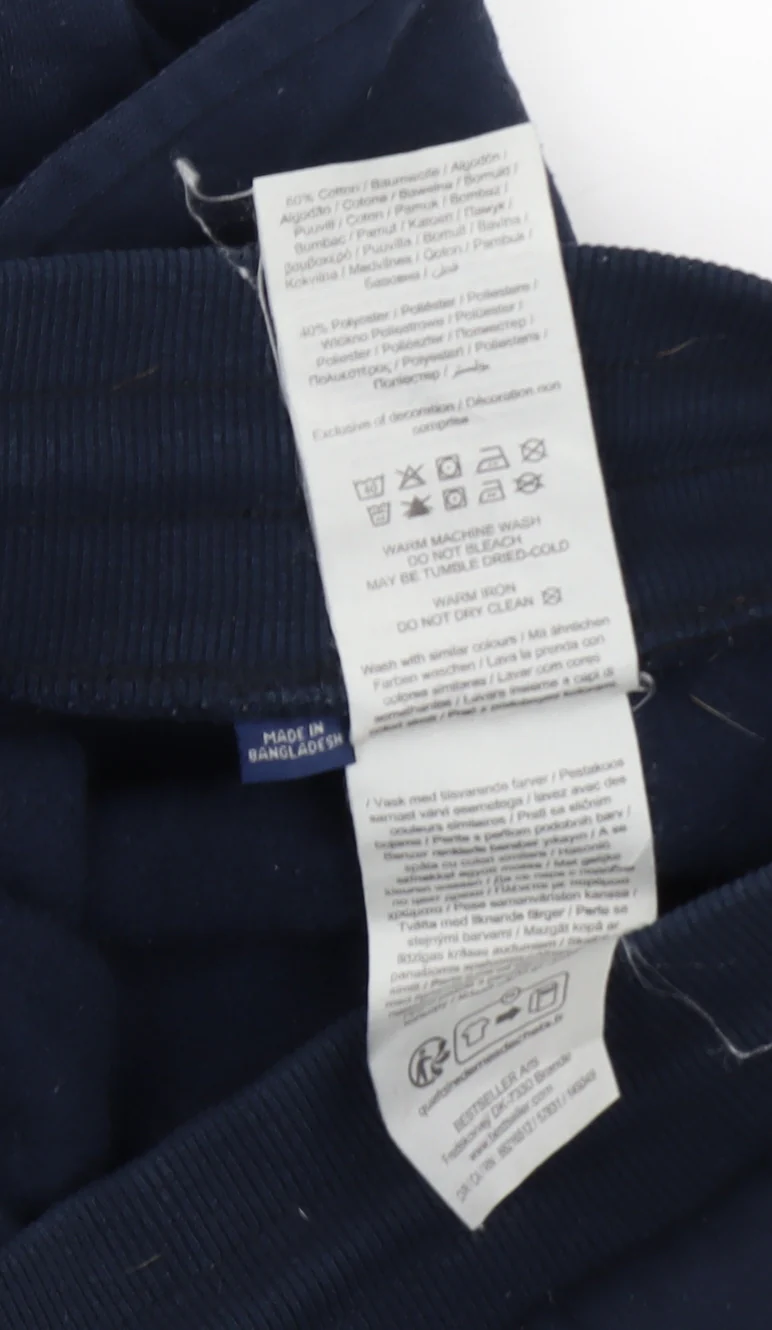 Jack & Jones Men's Blue Jogger Trousers L Regular Fit Fleece - Image 4