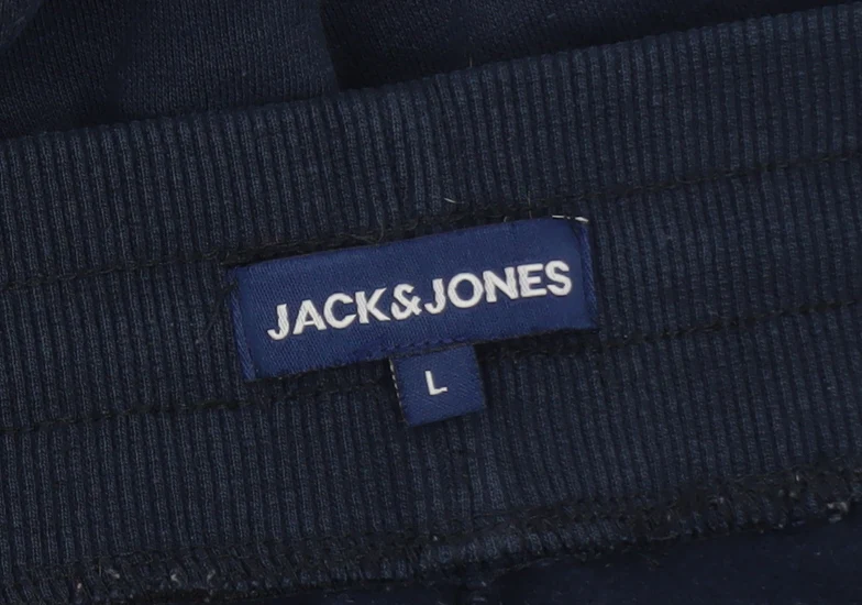 Jack & Jones Men's Blue Jogger Trousers L Regular Fit Fleece - Image 5