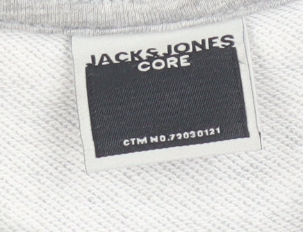Jack & Jones Mens Grey Core Logo Pullover Sweatshirt Size S - Image 4