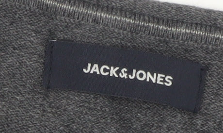 Jack & Jones Mens Grey Cotton Blend Crew Neck Pullover Jumper L - Image 5