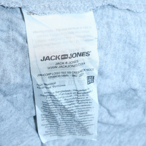 Jack & Jones Men's Grey Graphic Logo Short Sleeve T-Shirt M - Image 6