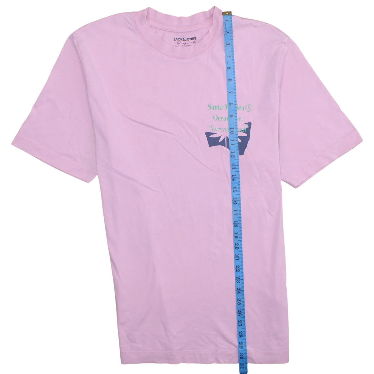 Jack & Jones Men's Pink Graphic Print Crew Neck Cotton T-Shirt Size L - Image 2
