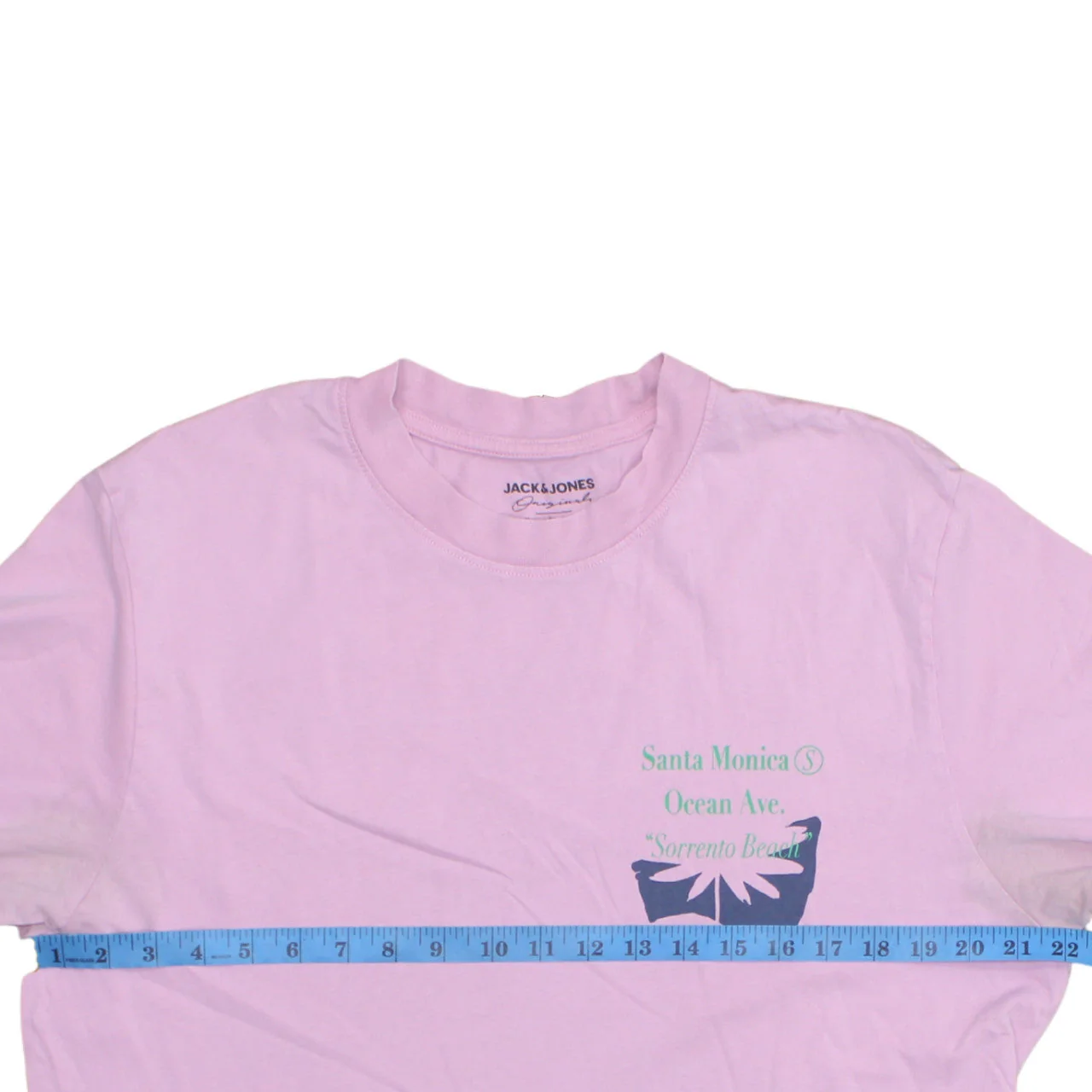 Jack & Jones Men's Pink Graphic Print Crew Neck Cotton T-Shirt Size L - Image 3