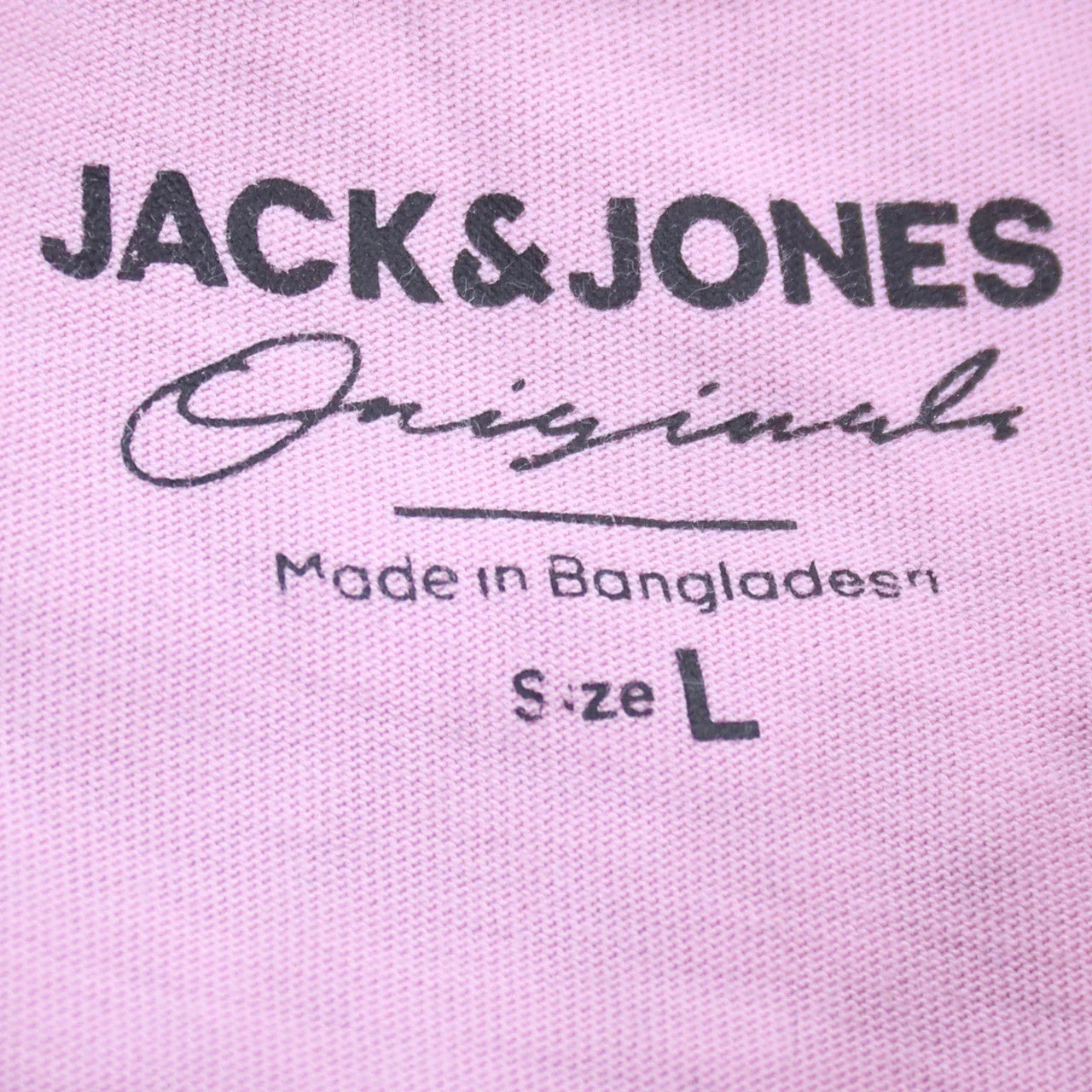Jack & Jones Men's Pink Graphic Print Crew Neck Cotton T-Shirt Size L - Image 5