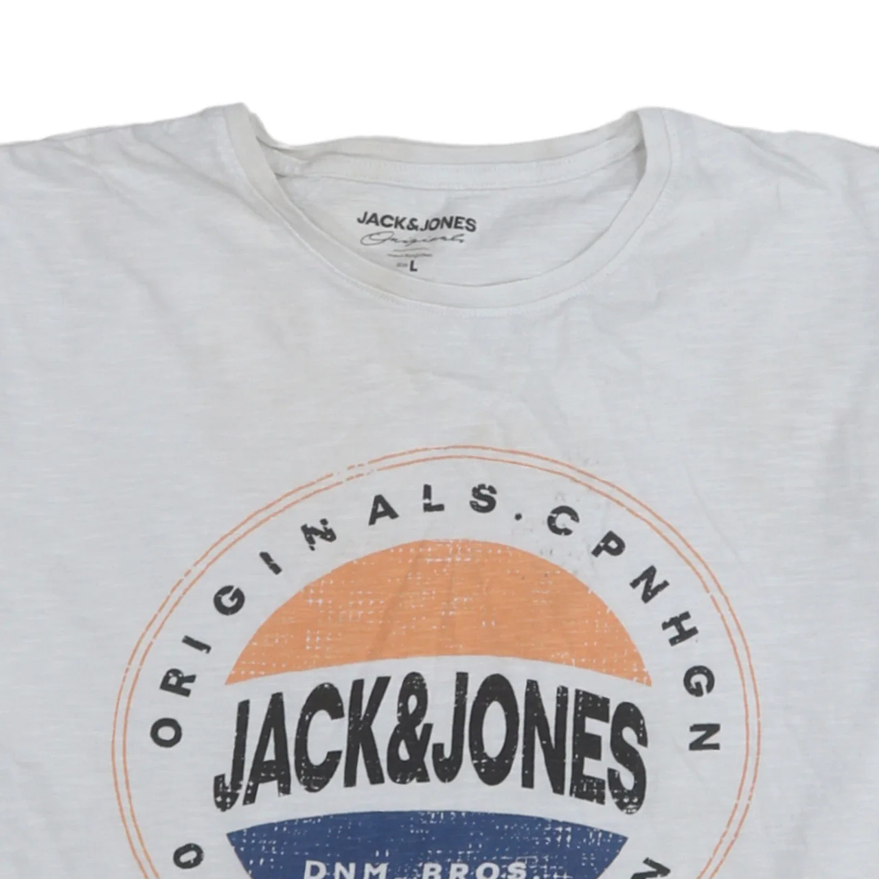 Jack & Jones Originals Men's White Graphic Logo T-Shirt L Regular Fit - Image 6