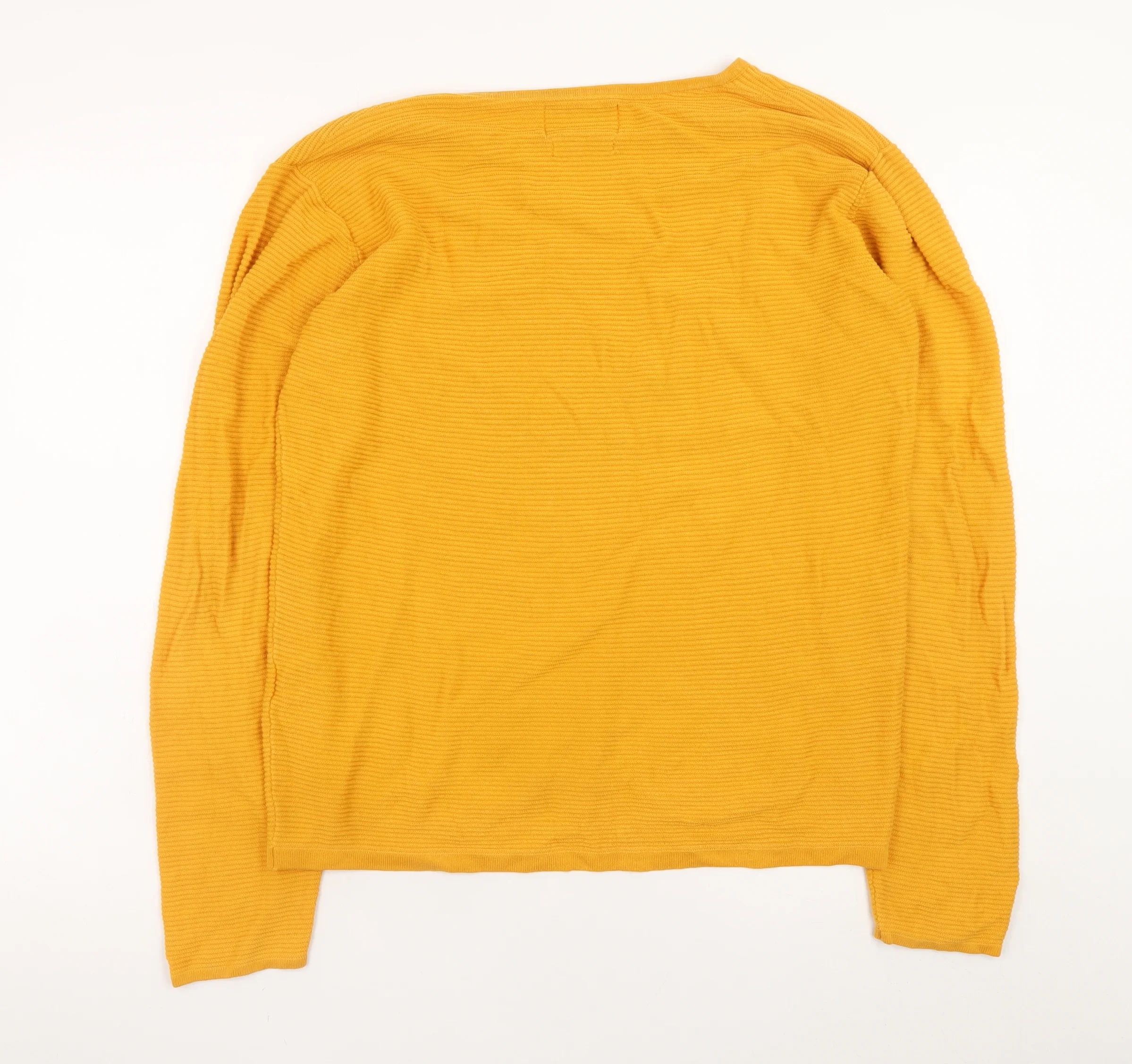 Jack & Jones Unisex Yellow Cotton Crew Neck Jumper Medium - Image 3