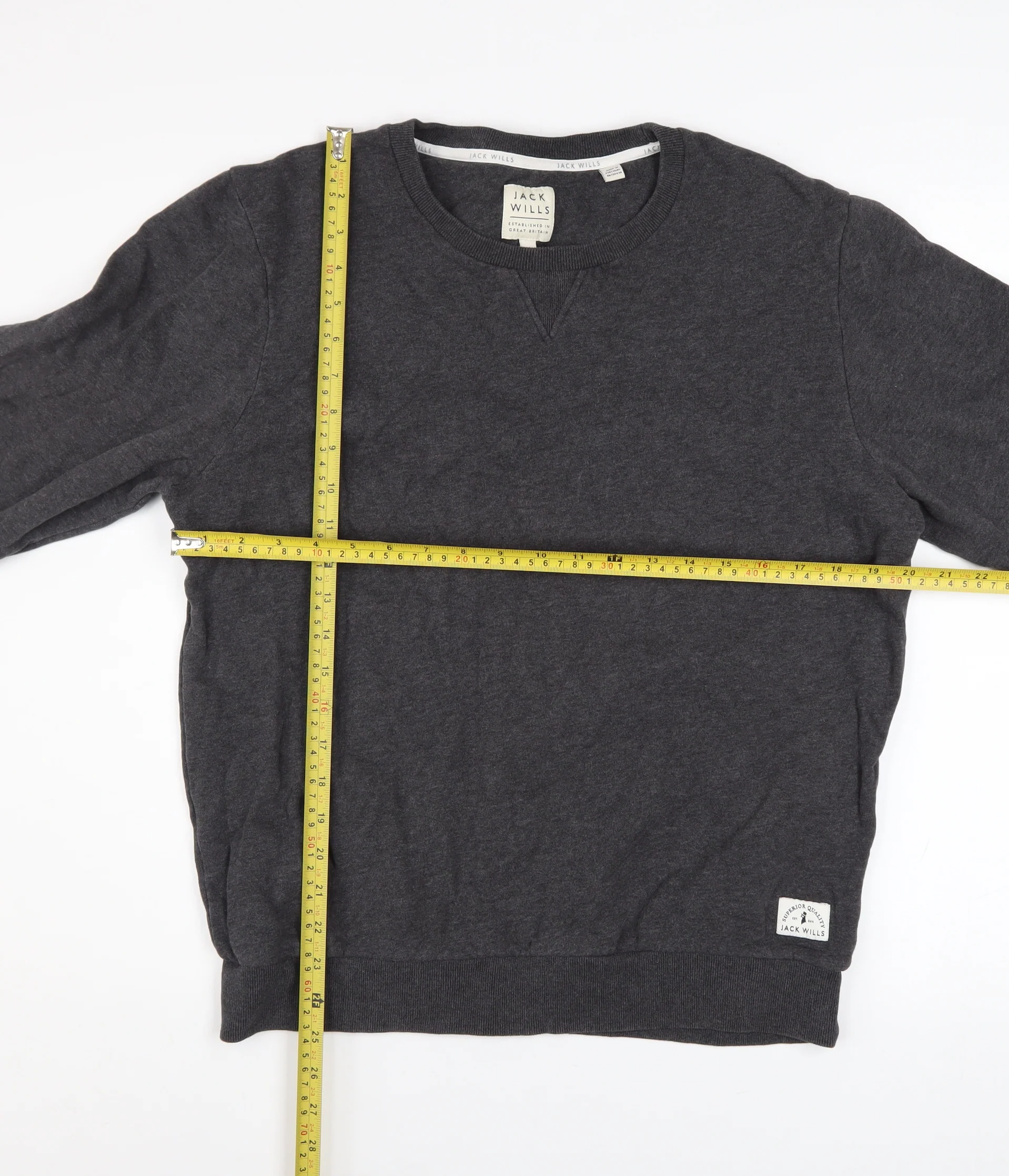 Jack Wills Men's Grey Cotton Crew Neck Pullover Sweatshirt M - Image 2