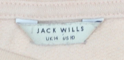 Jack Wills Women Beige Crew Neck Pullover Sweatshirt UK14 - Image 4