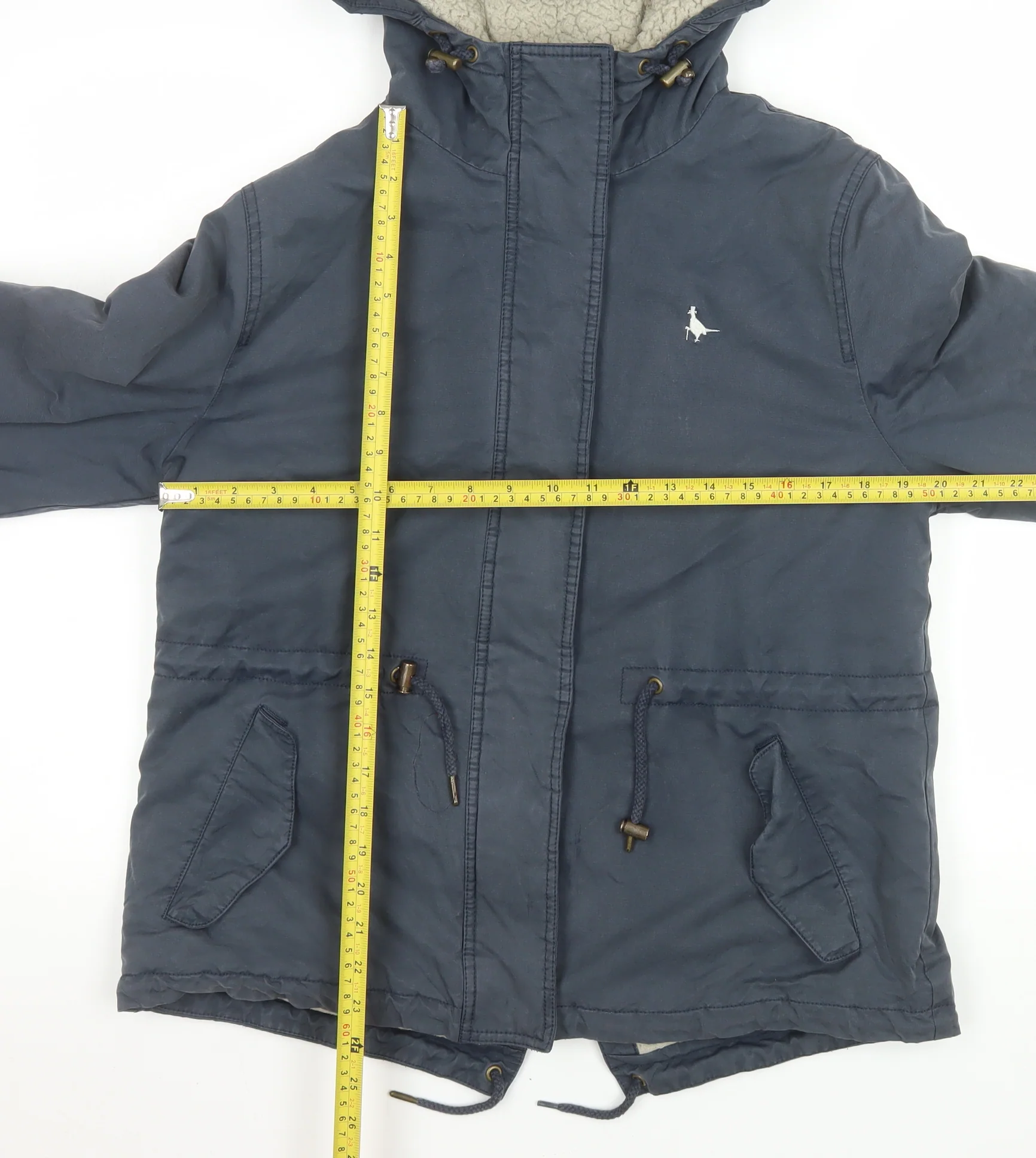 Jack Wills Women’s Blue Hooded Parka Jacket Size 12 - Image 2
