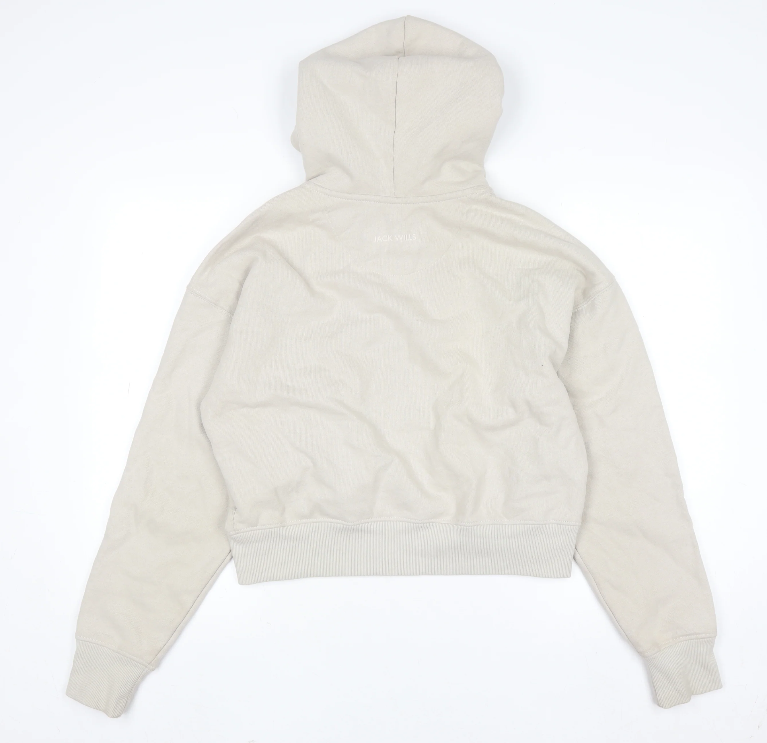 Jack Wills Women's Beige Full Zip Hoodie UK 10 Cotton Casual - Image 3