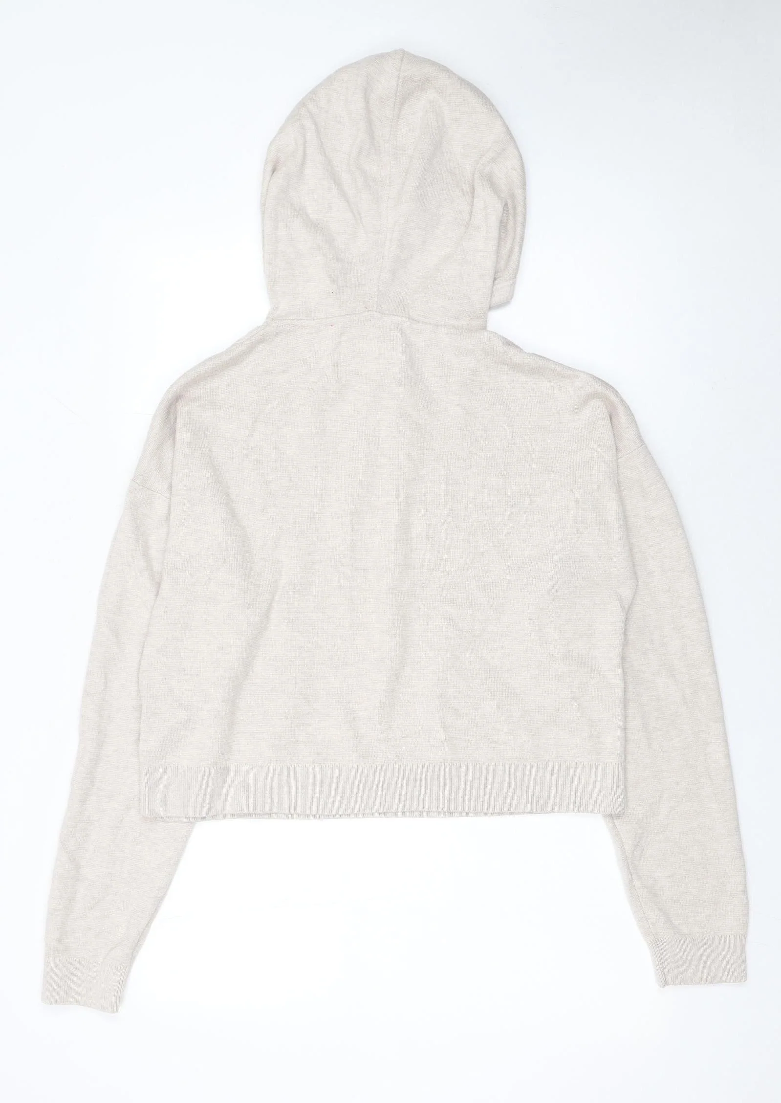 Jack Wills Womens Beige Hooded Pullover Jumper Size 14 - Image 3