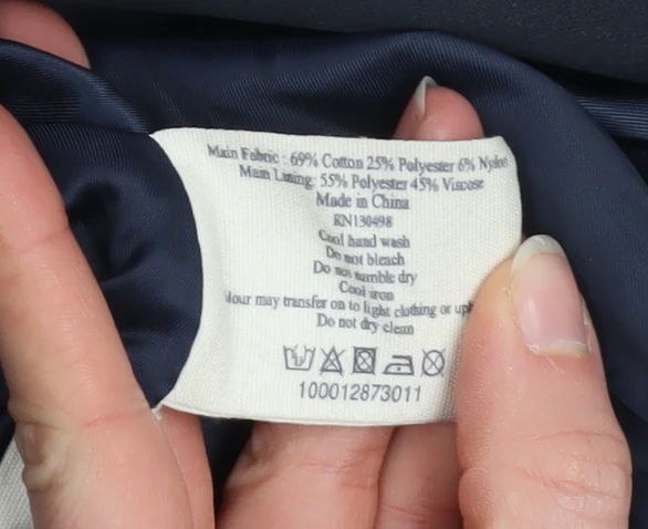Jack Wills Women's Blue Cotton Blend Long Trench Coat Size 10 - Image 5