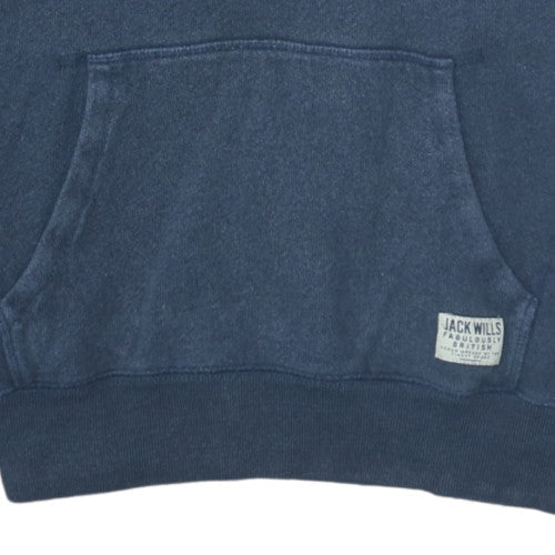Jack Wills Womens Blue Pullover Hoodie UK 12 Cotton Blend Casual - Image 7