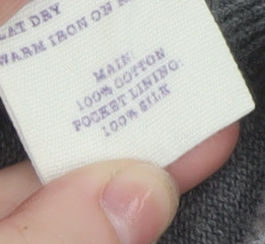 Jack Wills Women's Grey Cotton V-Neck Cardigan Size 12 - Image 6