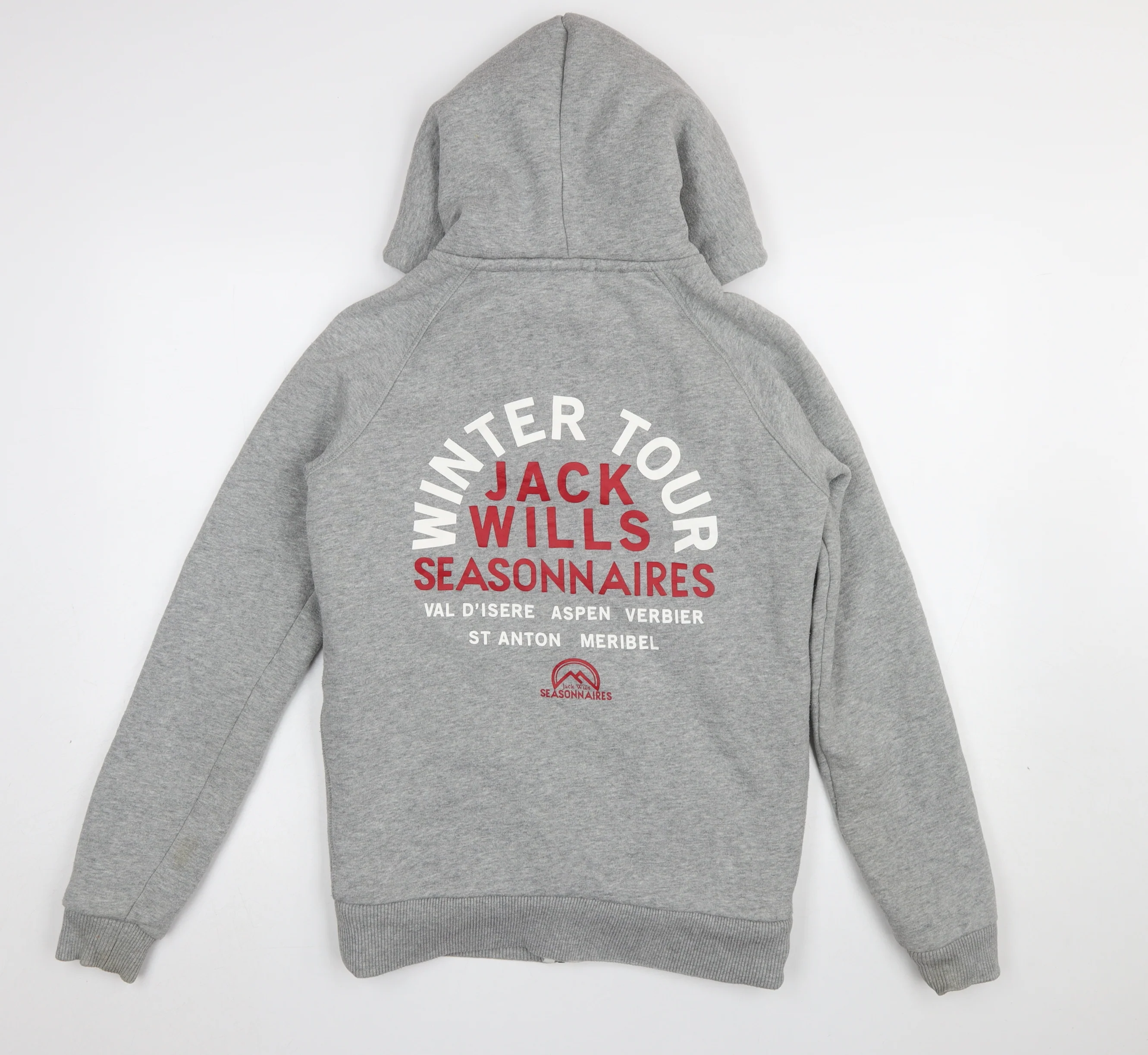 Jack Wills Women's Grey Full Zip Hoodie UK 10 Fleece Lined Casual Sweatshirt - Image 3