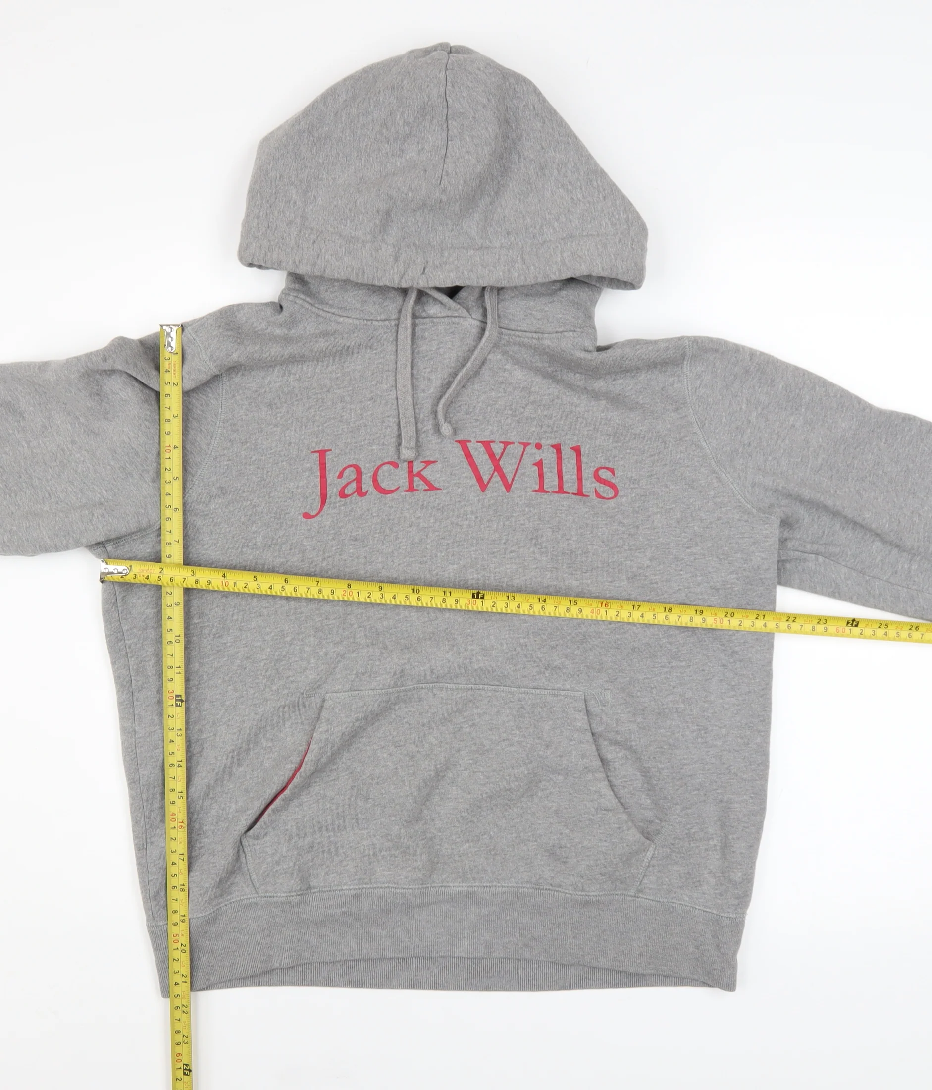 Jack Wills Womens Grey Size 14 Pullover Hoodie with Logo Print - Image 2