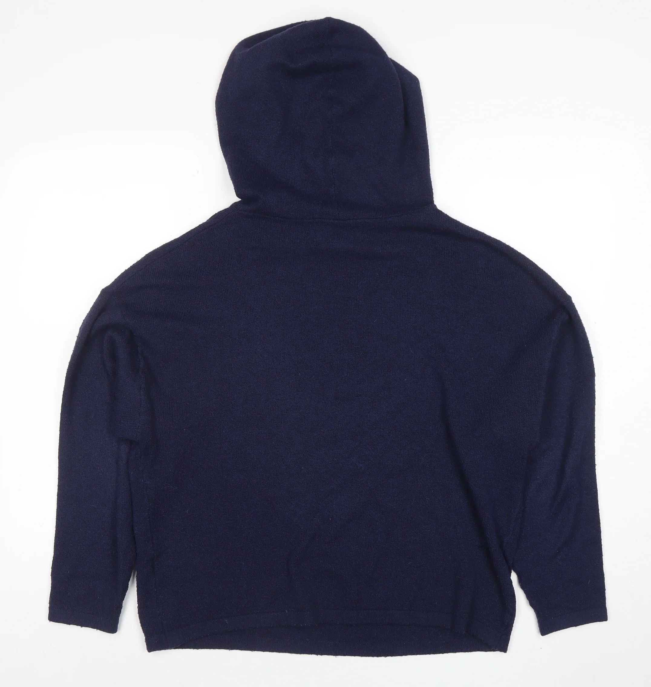 Jack Wills Women's Navy Blue Wool Blend Pullover Hoodie UK 8 - Image 3