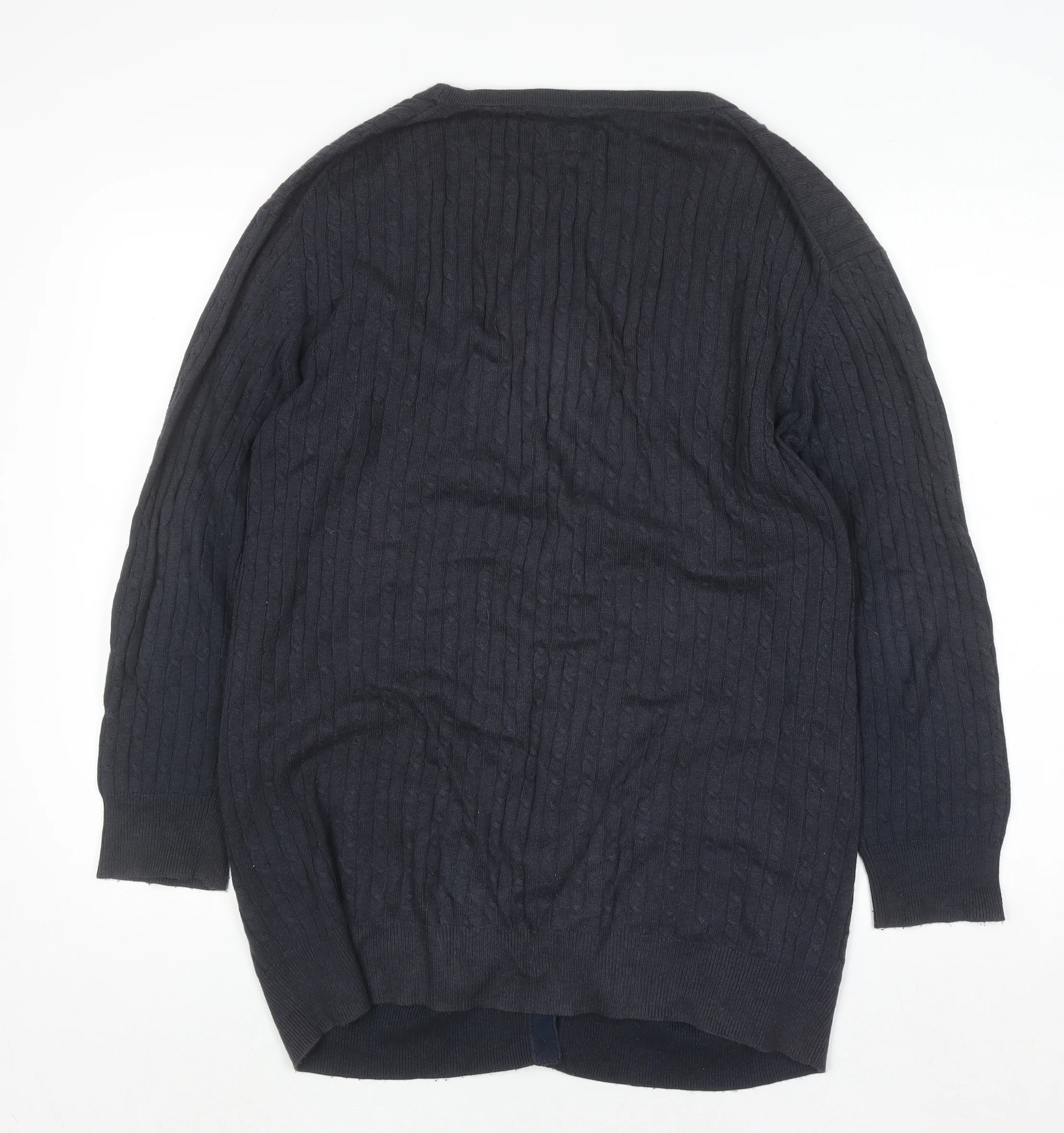 Jack Wills Women's Navy Cable-Knit Long Sleeve Cardigan UK 10 - Image 3