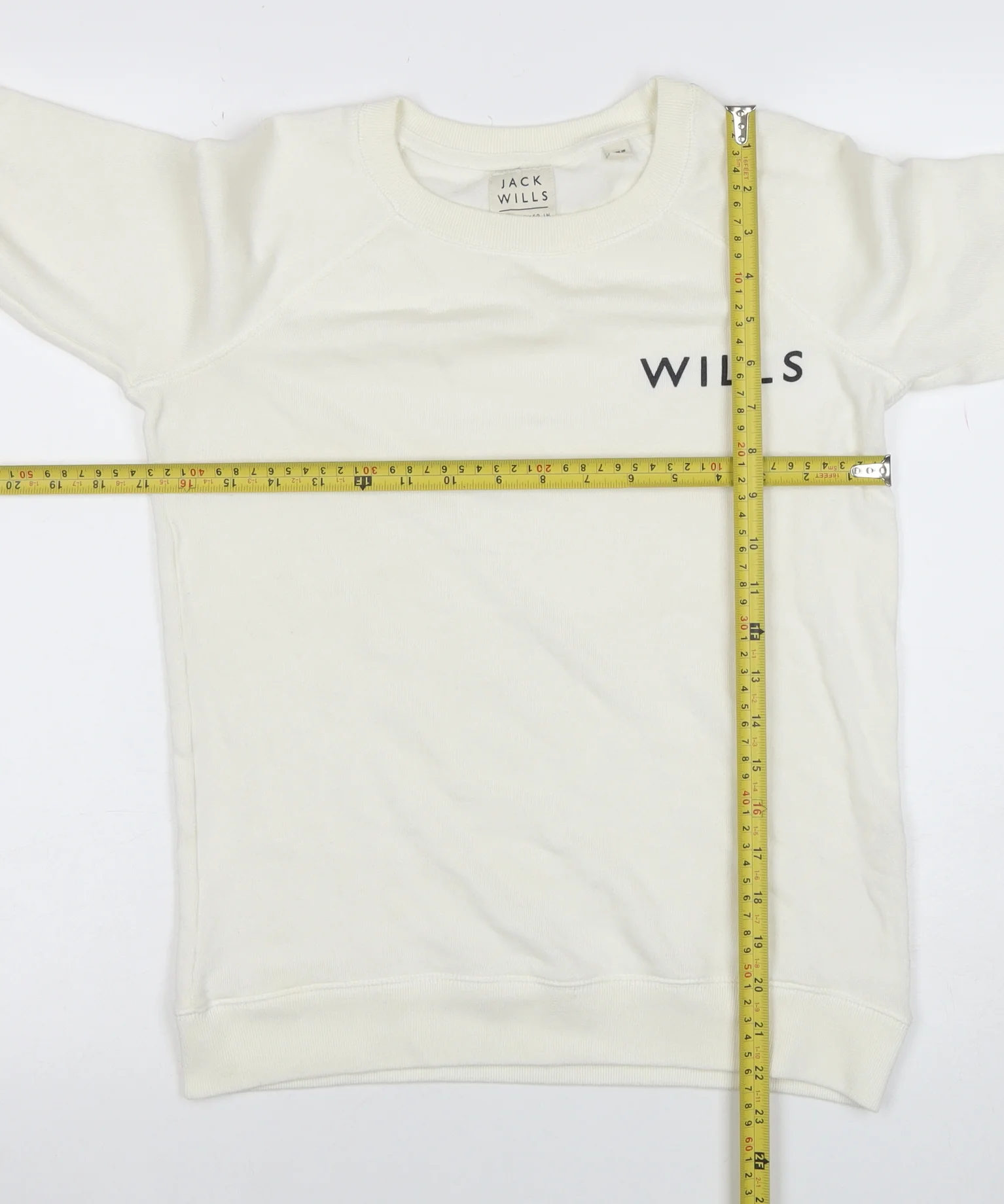 Jack Wills Womens White Logo Crew Neck Sweatshirt Size 10 - Image 2