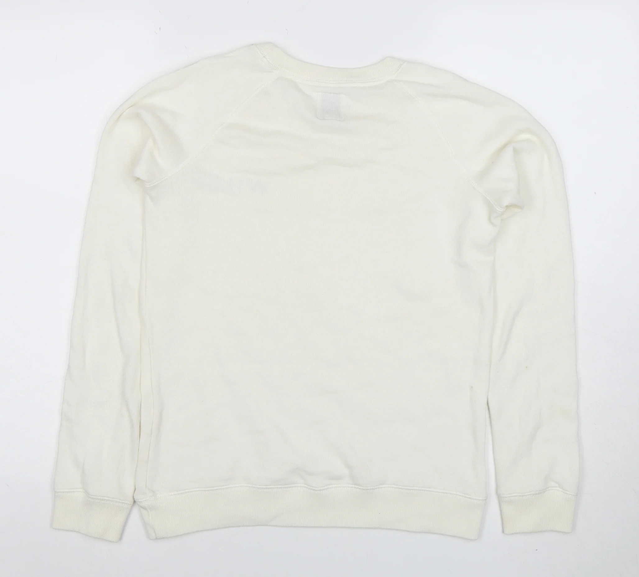 Jack Wills Womens White Logo Crew Neck Sweatshirt Size 10 - Image 3