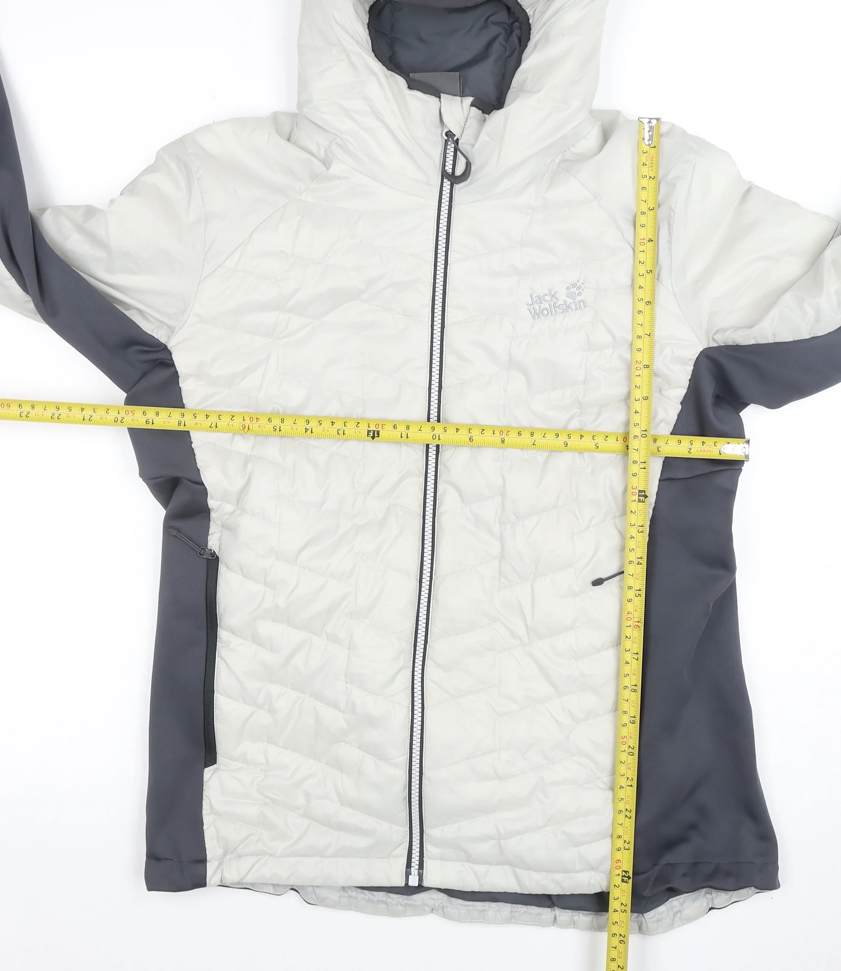 Jack Wolfskin Men's White Hooded Puffer Jacket Size M Water Resistant - Image 2