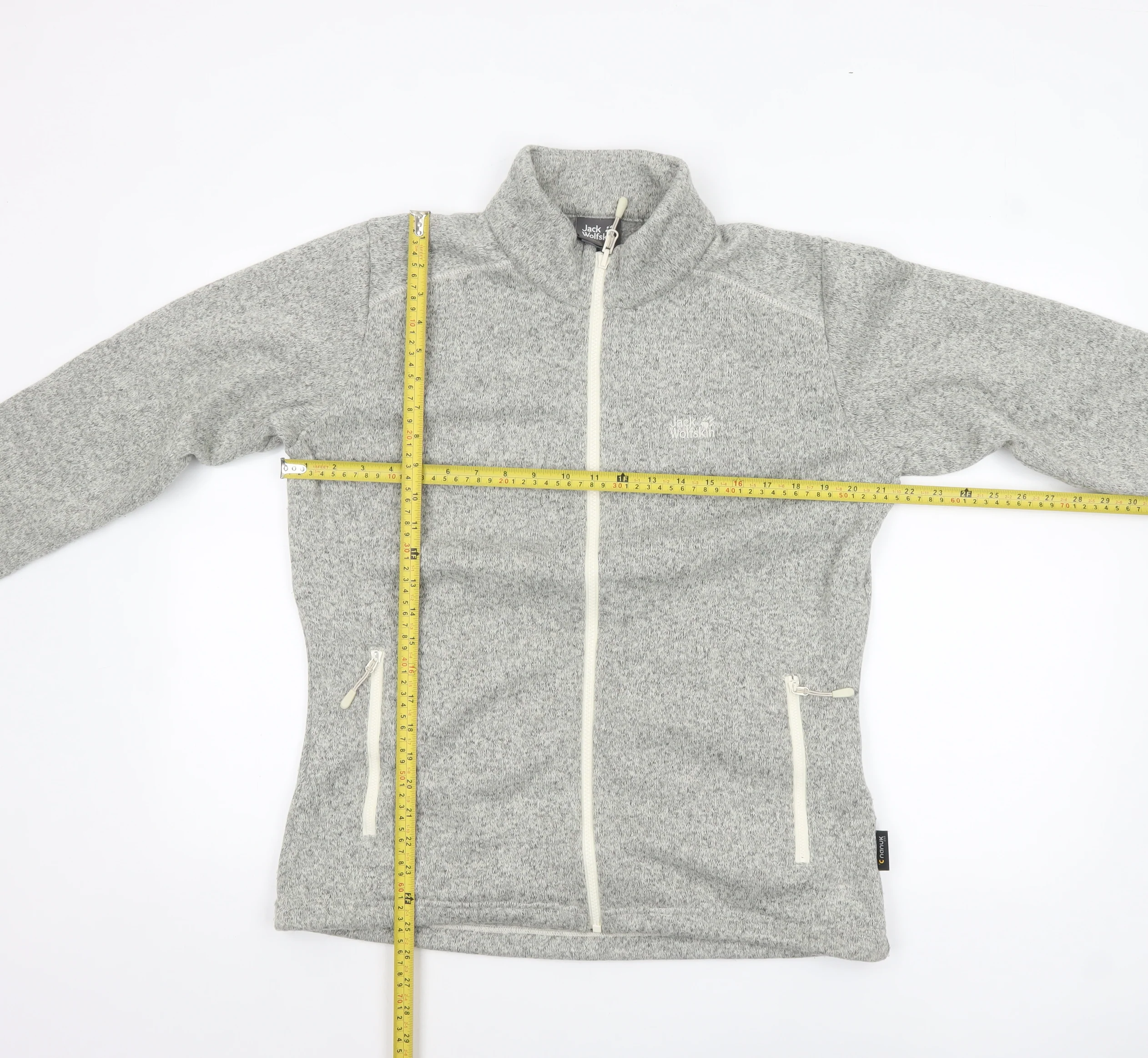 Jack Wolfskin Women Grey Fleece Full Zip Jacket Size 18 - Image 2