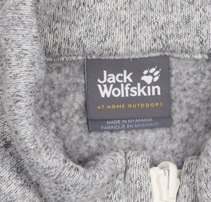 Jack Wolfskin Women Grey Fleece Full Zip Jacket Size 18 - Image 6