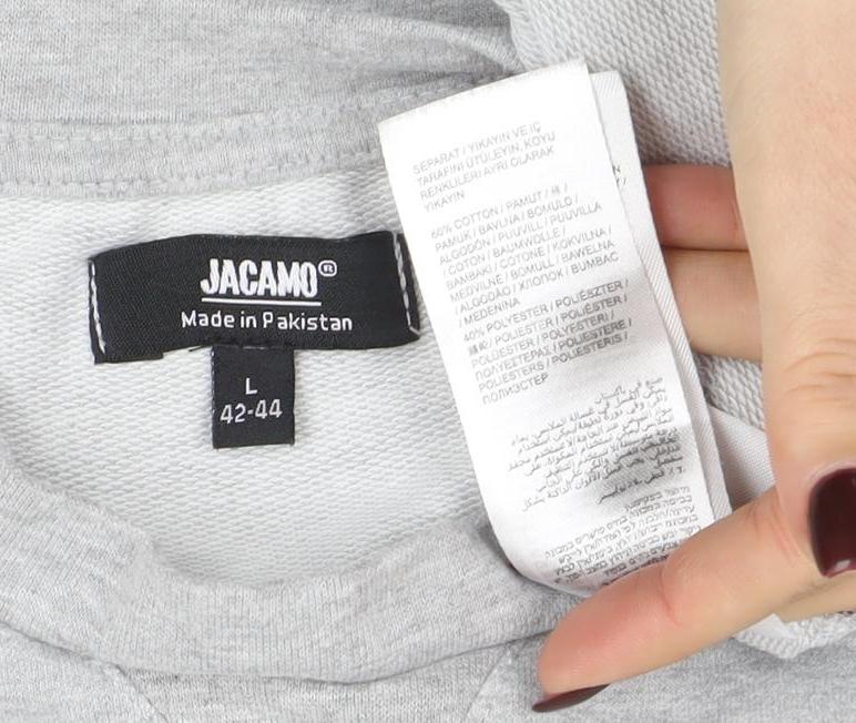 Jackamo Mens Grey L Jersey Cotton Blend Crew Neck Sweatshirt - Image 4