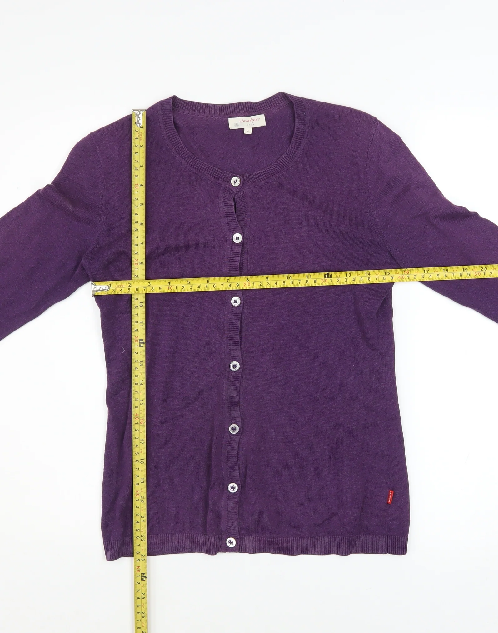 Jackpot Women’s Purple Cotton Button Cardigan Size S - Image 2