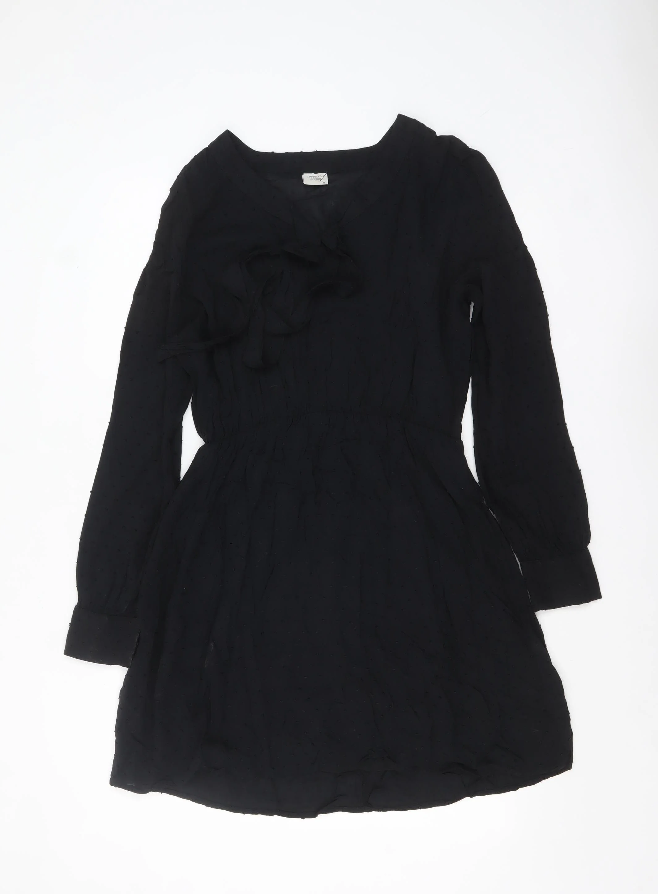 Jacqueline de Yong Women’s Black Fit & Flare Short Viscose Dress Size 12