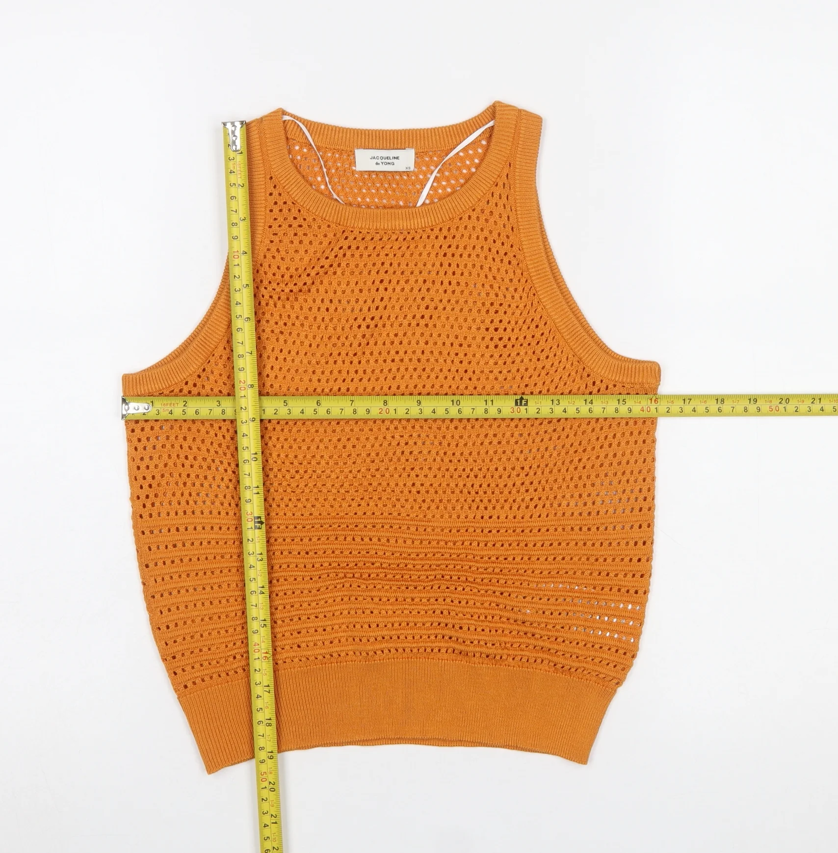 Jacqueline de Yong Women’s Orange Knit Tank Top XS - Image 2
