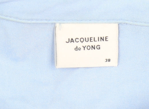 Jacqueline de Yong Women's Blue Button-Up Shirt Size 10 - Image 4