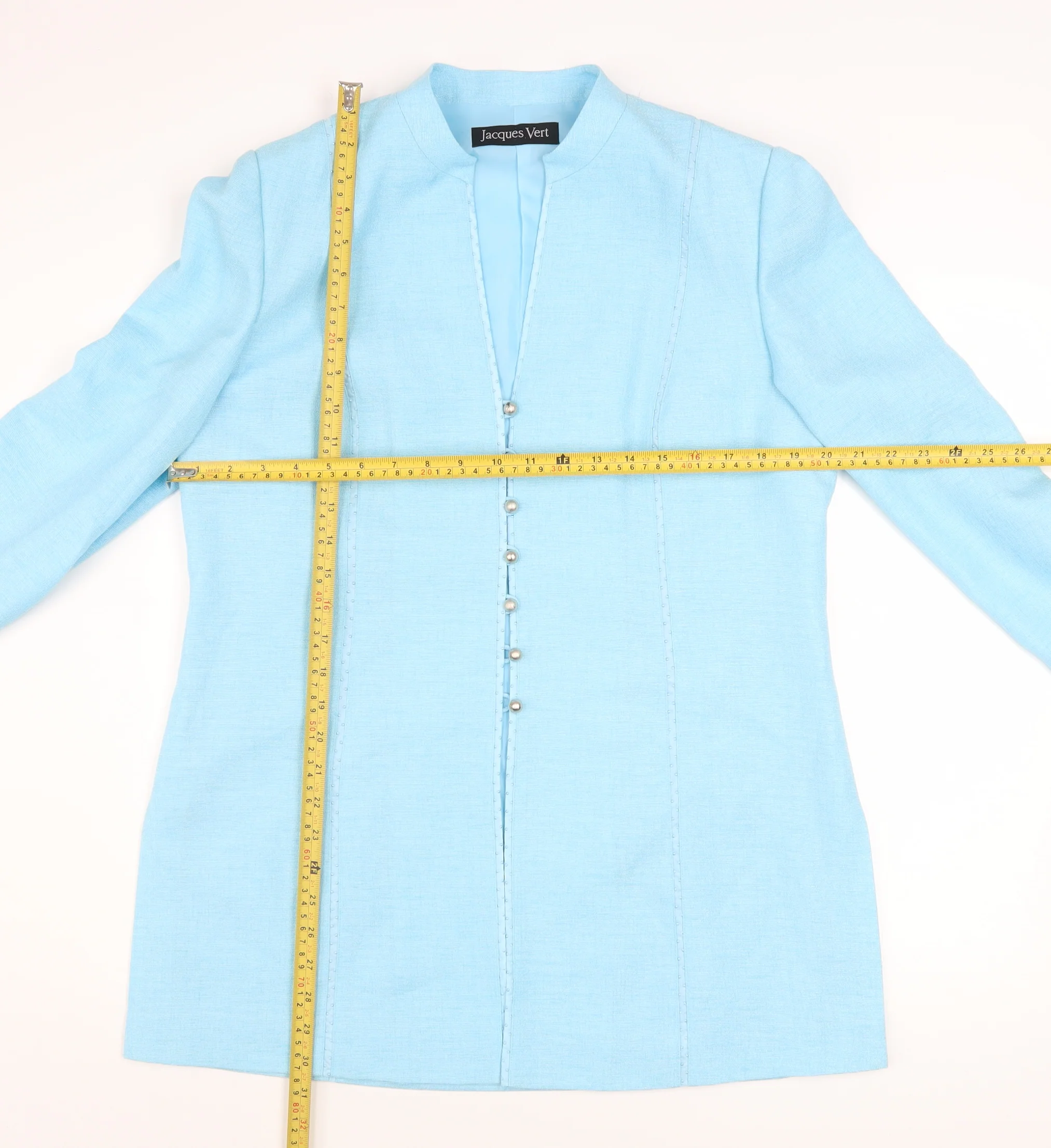Jacques Vert Women's Blue Polyester Formal Blazer Jacket UK 14 - Image 2