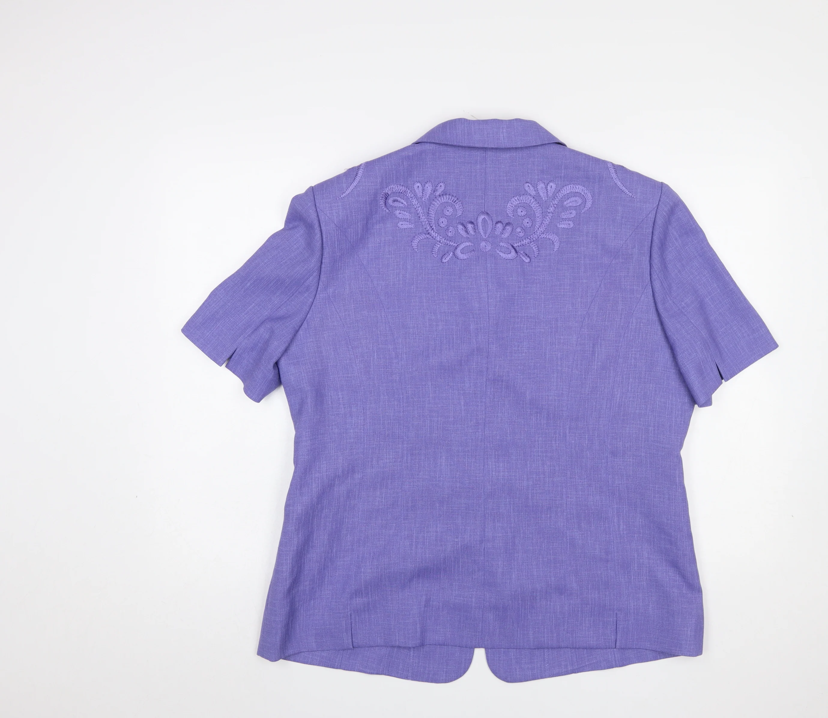 Jacques Vert Women's Purple Size 18 Short Sleeve Suit Jacket - Image 3