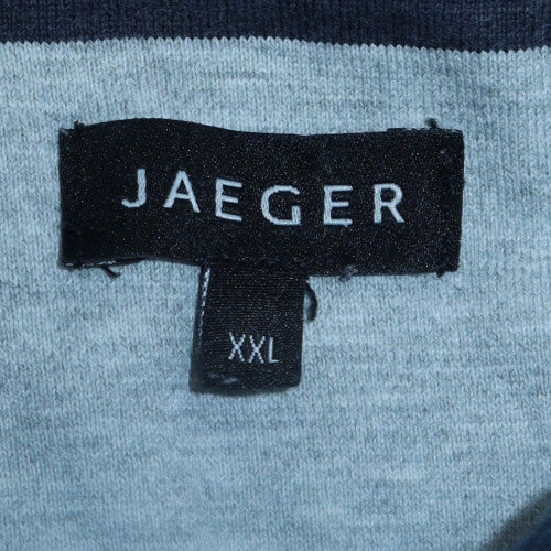 Jaeger Men's Blue 2XL Striped Collared Pullover Sweatshirt - Image 6