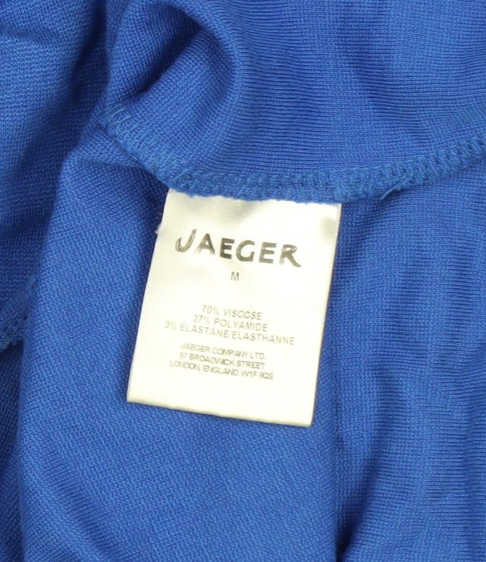 Jaeger Women’s Blue Shift Dress Size M 3/4 Sleeve Viscose Blend - Image 5