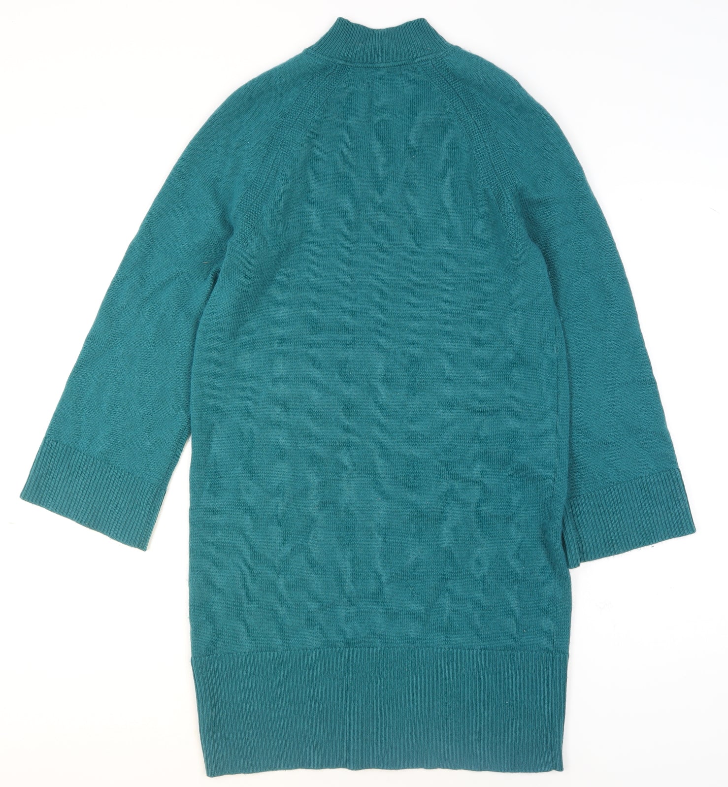 Jaeger Women’s Green Wool Cashmere Mock Neck Jumper Size S - Image 3