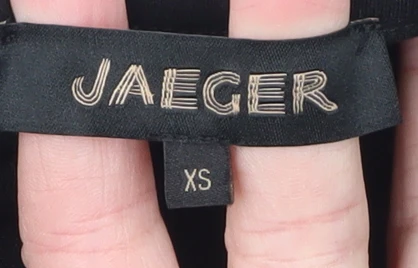 Jaeger Womens Black Long Sleeve Basic Crew Neck Jersey Top XS - Image 4