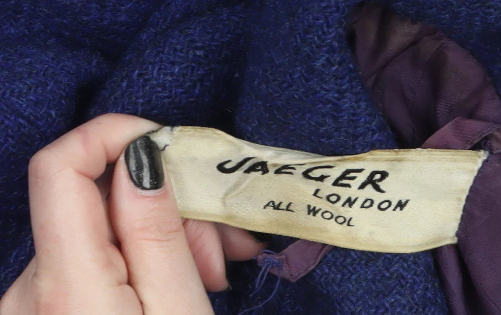 Jaeger Women's Blue Wool Mid-Length Overcoat Size 16 - Image 4