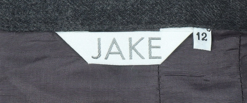 Jake Women Grey Wool Blend Pencil Skirt Size 12 Lined Workwear - Image 4