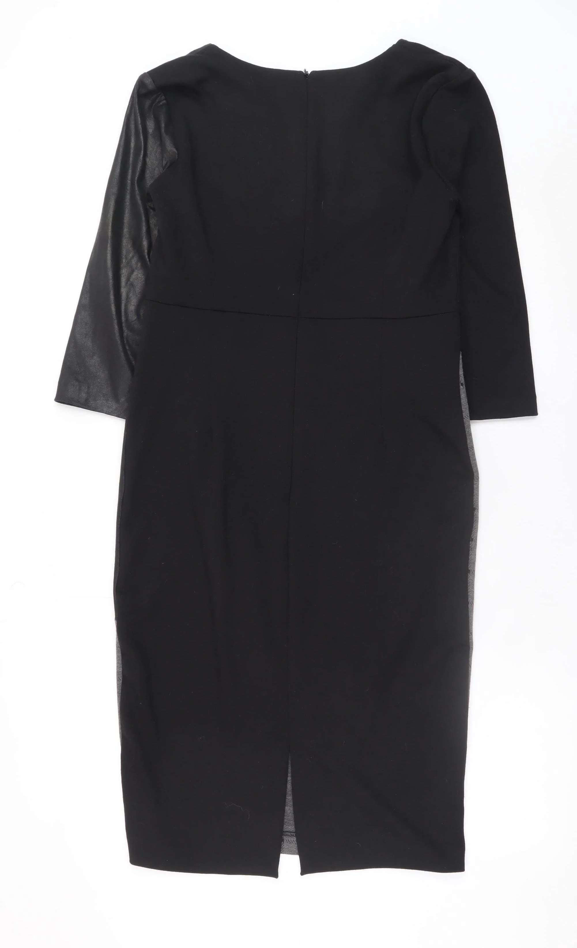 James Lakeland Women’s Black Sheath Dress Size 12 V-Neck Stretch - Image 3